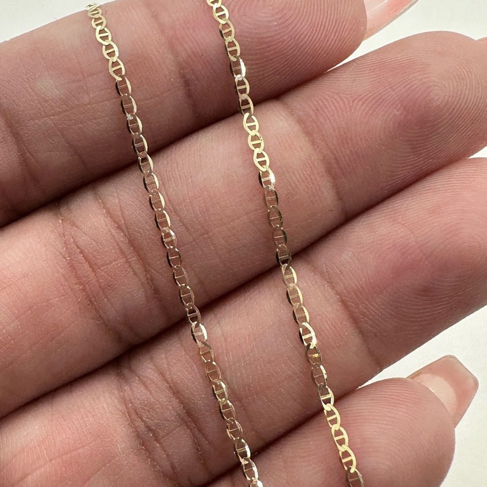 14K Gold 1.5MM 18” Anchor Mariner Chain